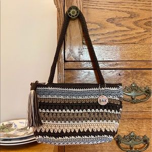 The Sak Striped Crocheted Shoulder Bag